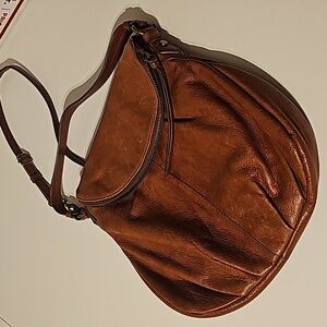 Margot Leather Hand bag, Crossbody Purse, Brass hardware, Cognac Brown